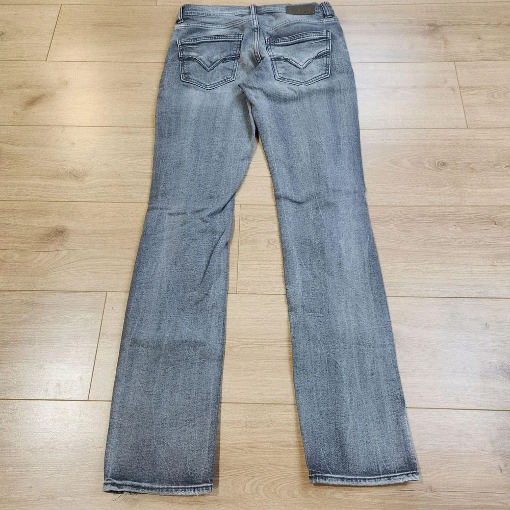 BKE Alec Straight Jeans Mens 30x34 Gray Medium Wash Distressed Denim Casual - Picture 2 of 8